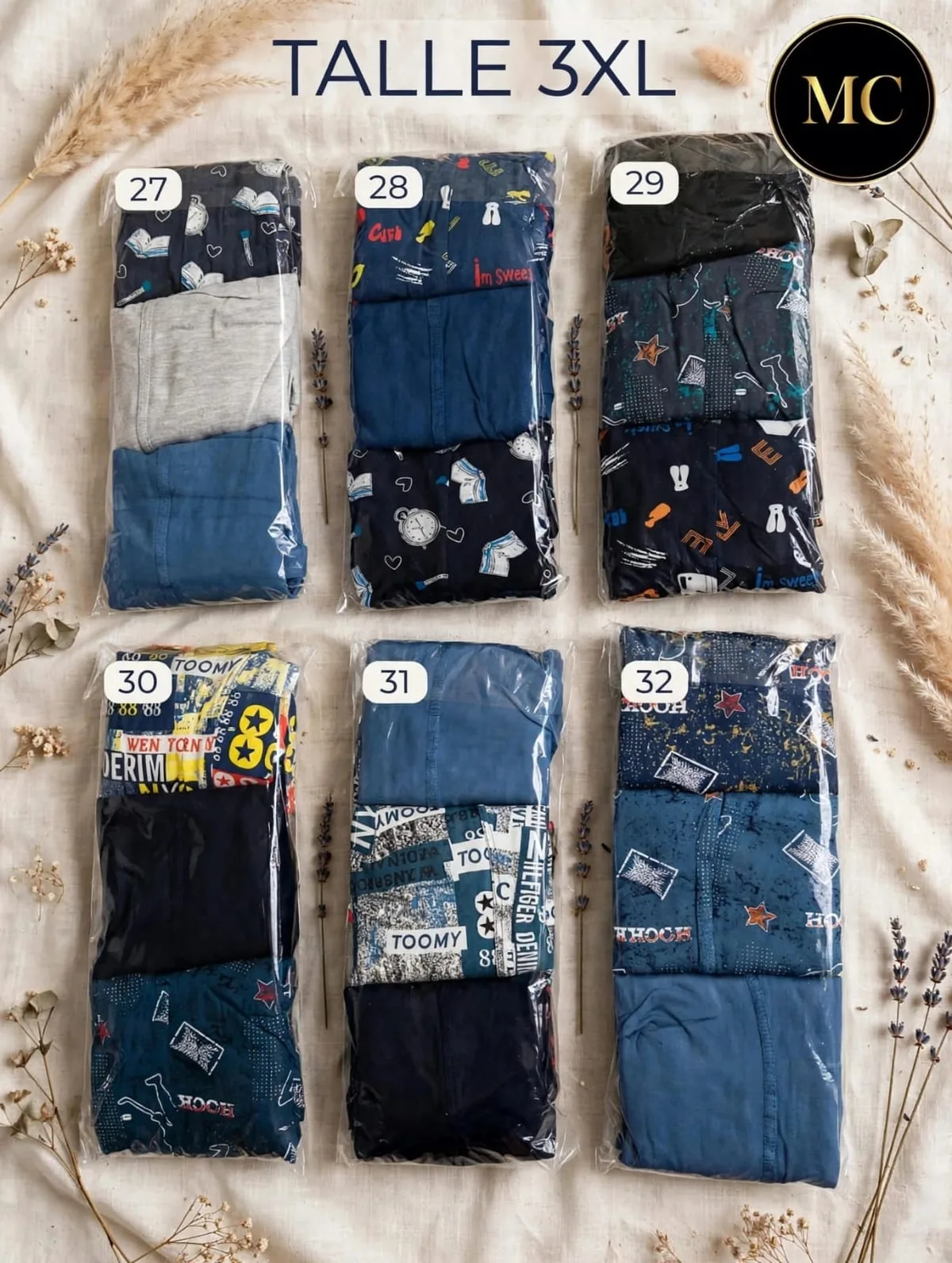MC16 Boxers Uomo  T 3XL Packs x3